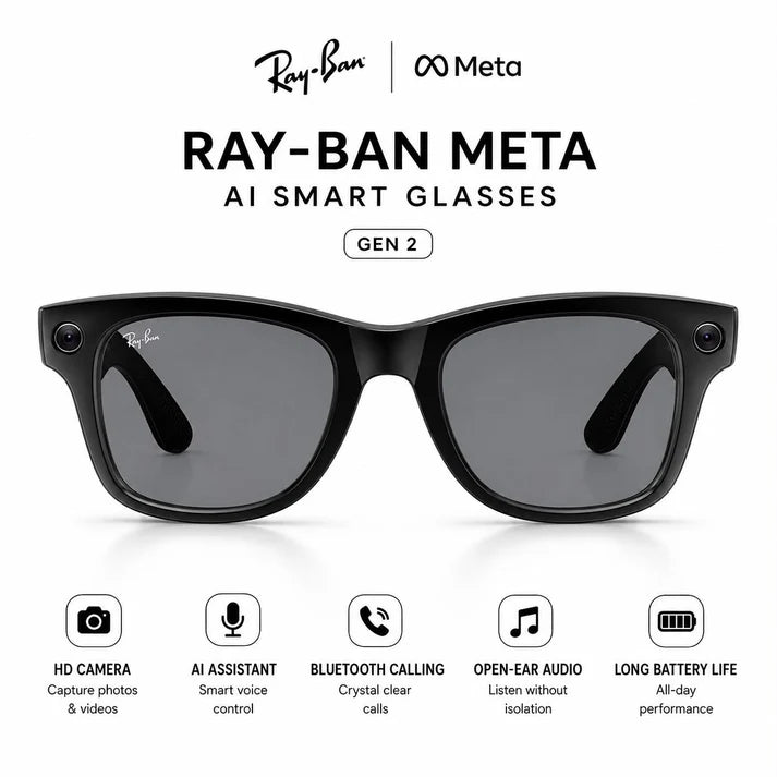 AI Smart Glasses (Gen 2) with night Vission, 12 Mp Camera & All Smart Features